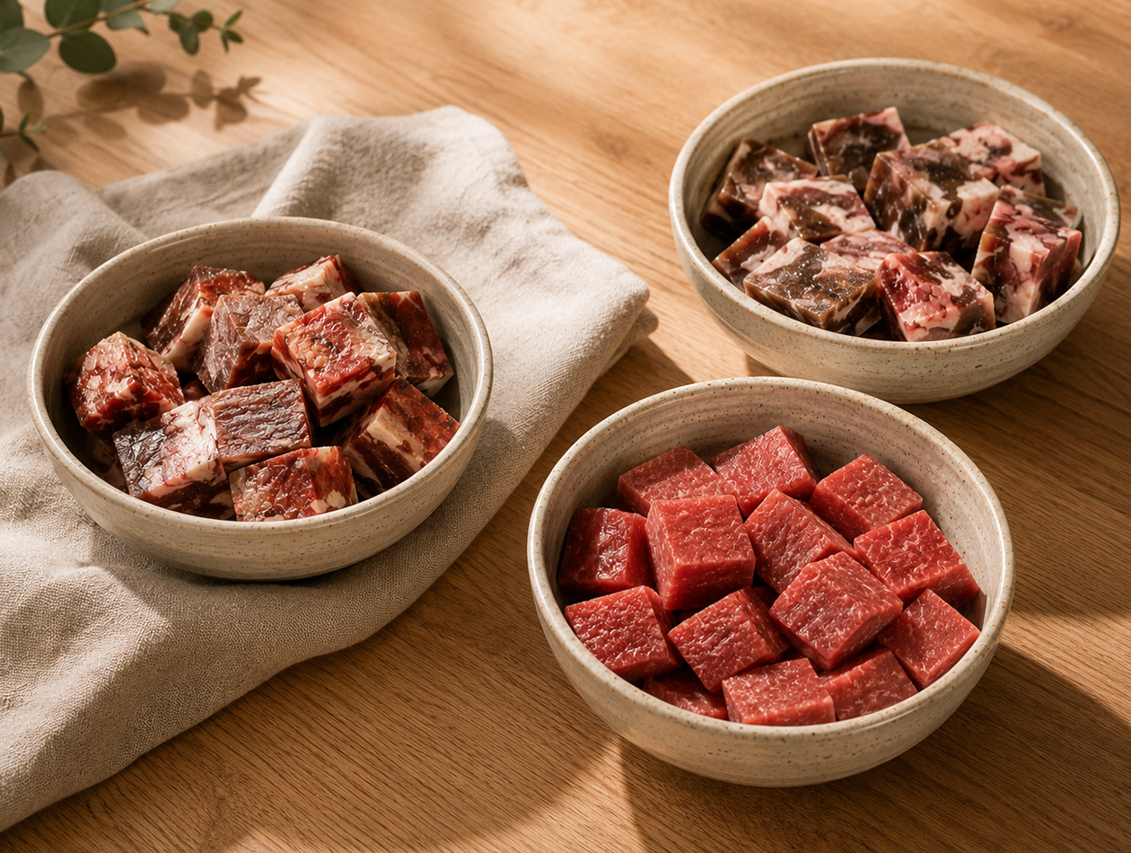 BARF Fleischsorten: Rind, Lamm, Geflügel im Vergleich